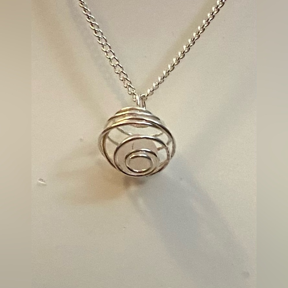 NEW Rose Quartz in a Cage necklace